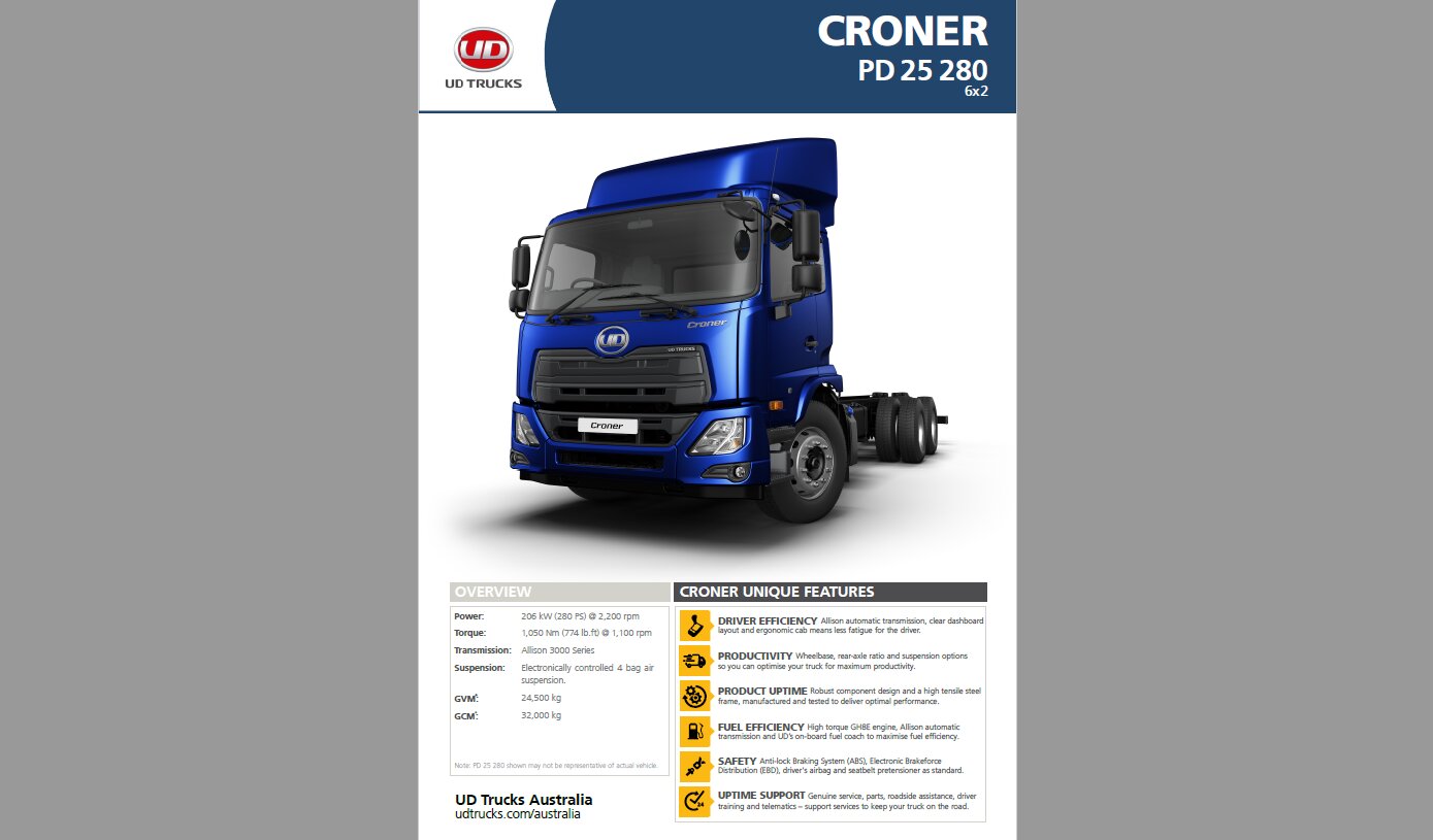 Croner PD 25 280 Spec Sheet